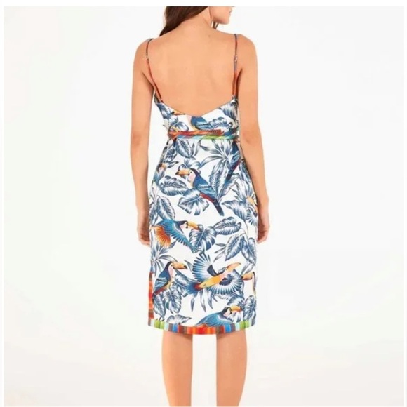 LAST CHANCE Farm Rio Flying Toucans Open Back Midi Dress - Picture 8 of 10